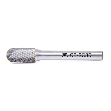 Continental Abrasives SC-3 Double Cut Cylindrical With Ball Nose Tungsten Carbide Burr CB-SC3D